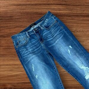 Judy Blue JB8271DK 11/30 Distressed Denim Relaxed Fit Women's Blue